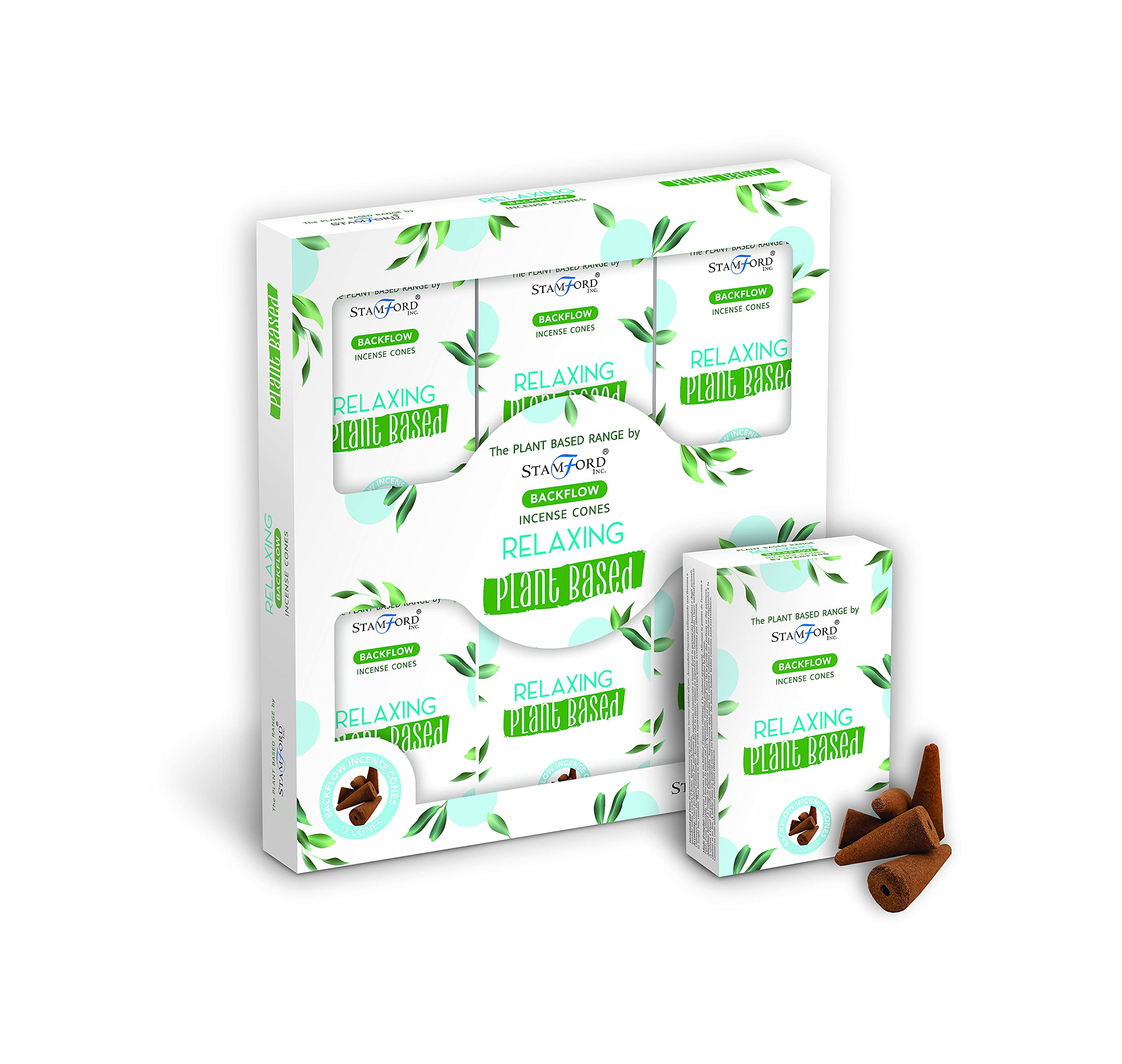 Backflow Incense Cones | Relaxing Plant Based | H23.2cm x W21.2cm x D3cm | pack of 1