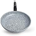 WaxonWare 11 Inch Ceramic Nonstick Frying Pan/Nonstick Skillet, Large Anti-Warp Non-Toxic PTFE PFOA Free Granite Nonstick Pan, Induction Cooking Compatible, Non-Stick Egg Frying Pan- STONETEC Series
