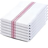 LANEPORTIA Kitchen Dish Towels, 6-Pack, Premium 100% Cotton for Drying Dishes, 14”x 25” Ultra Soft, Super Absorbent & Quick Drying Hand & Tea Towels for Kitchen, Rose Striped