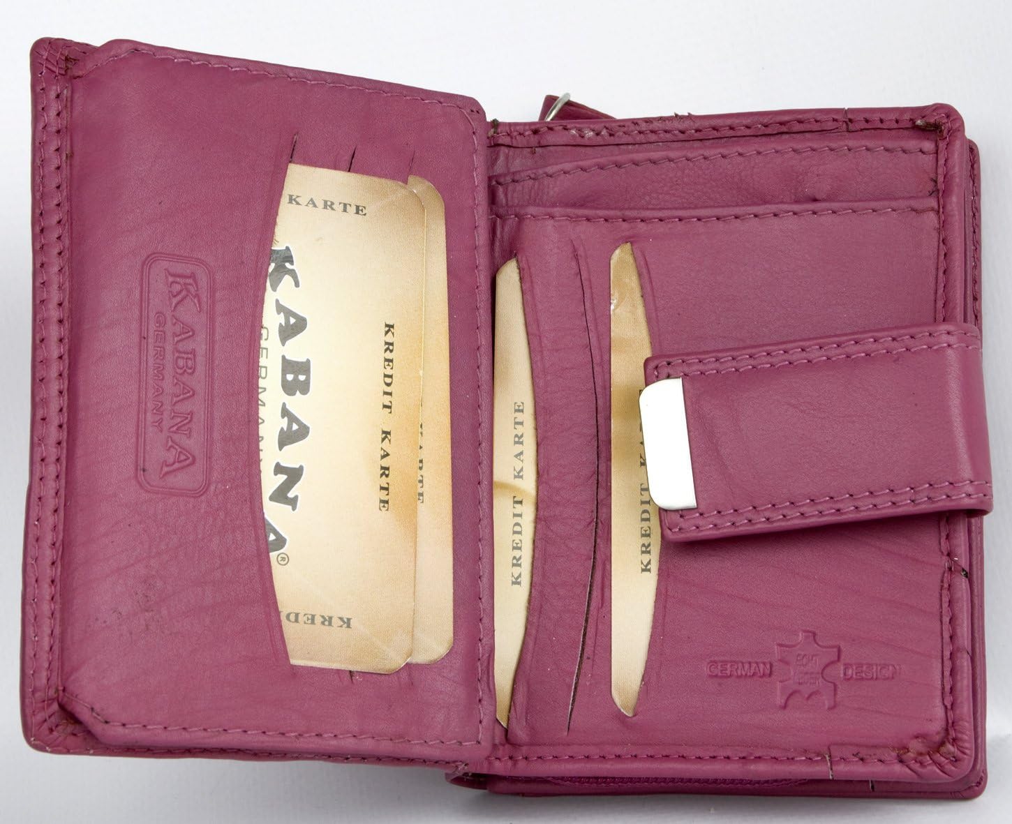 Women's pink genuine leather wallet Kabana with a buckle - Image 3