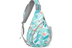 ZOMAKE Sling Bag for Women Men:Small Crossbody Sling Backpack - Mini Water Resistant Shoulder Bag Anti Thief Chest Bag Daypack for Travel Hiking Outdoor Sports(Flamingo Blue)