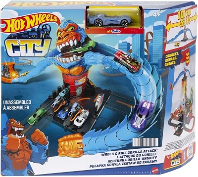 Hot Wheels City Wreck & Ride Gorilla Attack with 1 Car