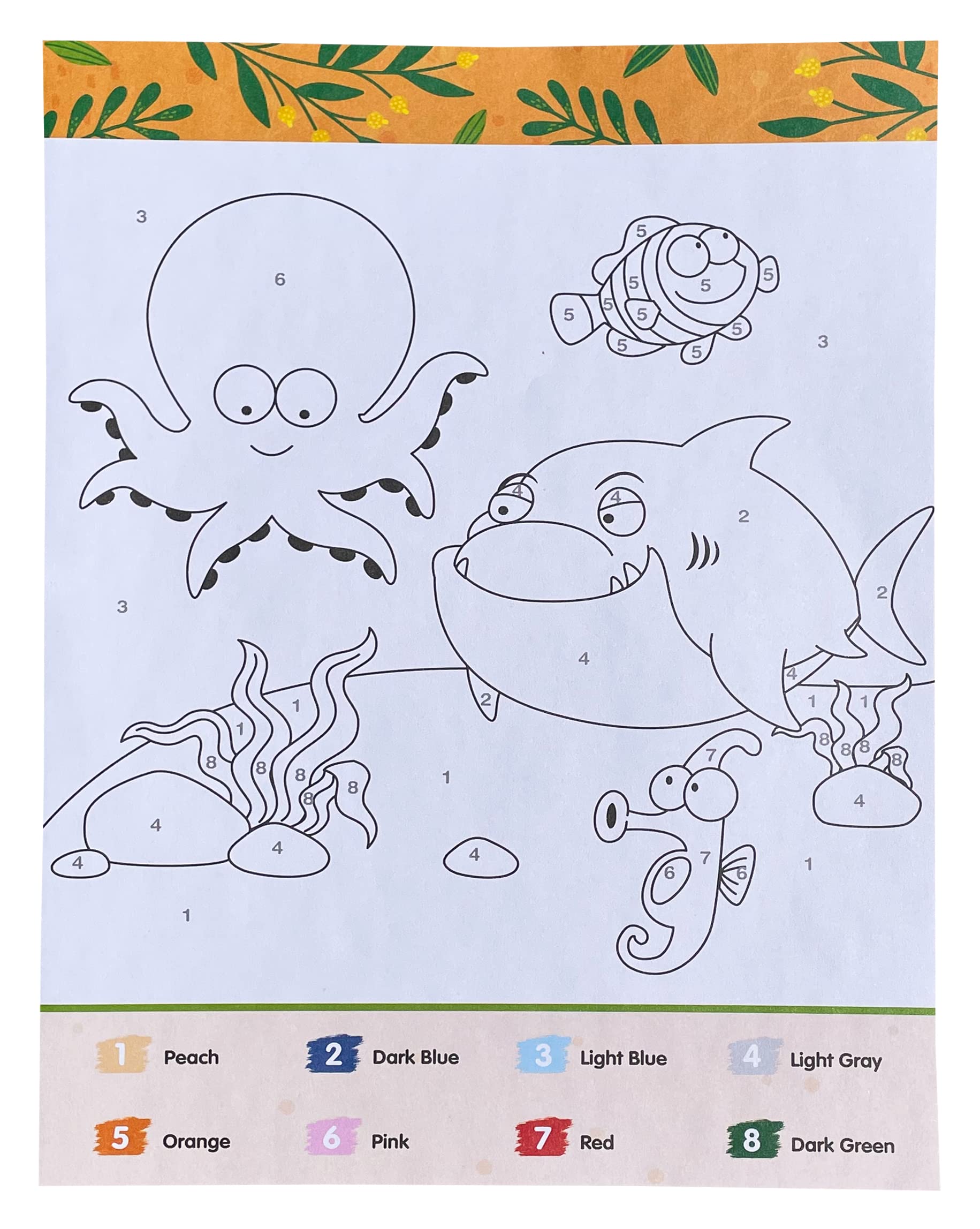 Color By Number Animals for Kids: Over 80 Cute Coloring Designs with Thick, Perforated Pages