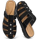 Zorfe Closed Toe Sandals Women: Comfortable Clogs for Women - Summer Dressy Flats Sandals Adjustable Casual Walking Shoes