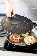 KitchenCraft 31cm Frying Pan Splatter Guard Lid - Dishwasher Safe, Black view 6