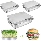 TCYPUHL Stainless Steel Sprouting Trays for Sprouts Kit 3-Tier 12.4 ", Microgreens Growing Trays, Seed Sprouting Tray, Sprout