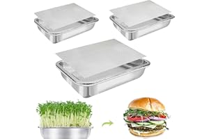 TCYPUHL Stainless Steel Sprouting Trays for Sprouts Kit 3-Tier 12.4 ", Microgreens Growing Trays, Seed Sprouting Tray, Sprouts Maker with Encrypted Mesh Sprouts for Beans Alfalfa Broccoli Wheat Grass