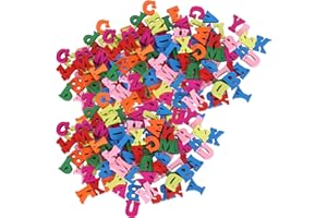 ZenithAur Wooden Letters for Crafts 300 Pcs Colorful Wooden Alphabet Buttons for DIY Art Projects, Sewing, Home Decor and Scr