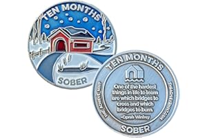The Achieve Mint 10 Months Sober Token | Ten Month Sober Chip | Non-AA Gift, Non-Religious Medallions for Men and Women Celebrating Sobriety