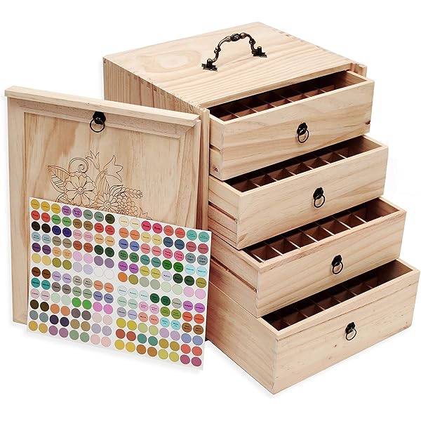 Caja De Madera Organizadora Para Aceites Esenciales - Estuche Práctico Con Compartimentos, Para Almacenamiento Y Transporte