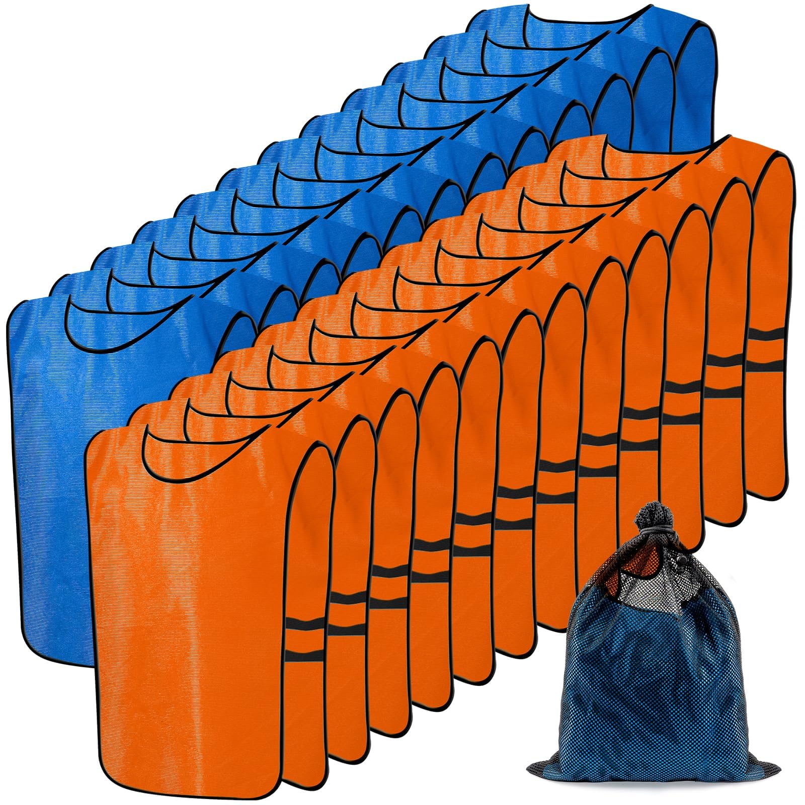 24 Pack Scrimmage Training Vest, Team Practice Vests, Soccer Bibs Practice Jersey Athletic Pinnies for Kids Youth Adult