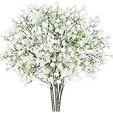 N&T NIETING 6Pcs Babys Breath Artificial Flowers,Real Touch Fake White Flowers Faux Flowers Bouquets for Vase Home Office Wedding Spring Winter Indoor Outdoor Centerpiece Table Decorations