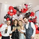 Conleke 161Pcs Red Black Silver Balloon Arch Kit Explosion Star Balloons view 3
