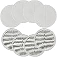 8 Packs Replacement Mop Pads for Compatible with Bis-Sell Spinwave 2124 2039A 2307 23157 20391 20399 - Hard Floor Mop Pads Kit (Included 4 Soft Pads+4 Scrubby Pads)