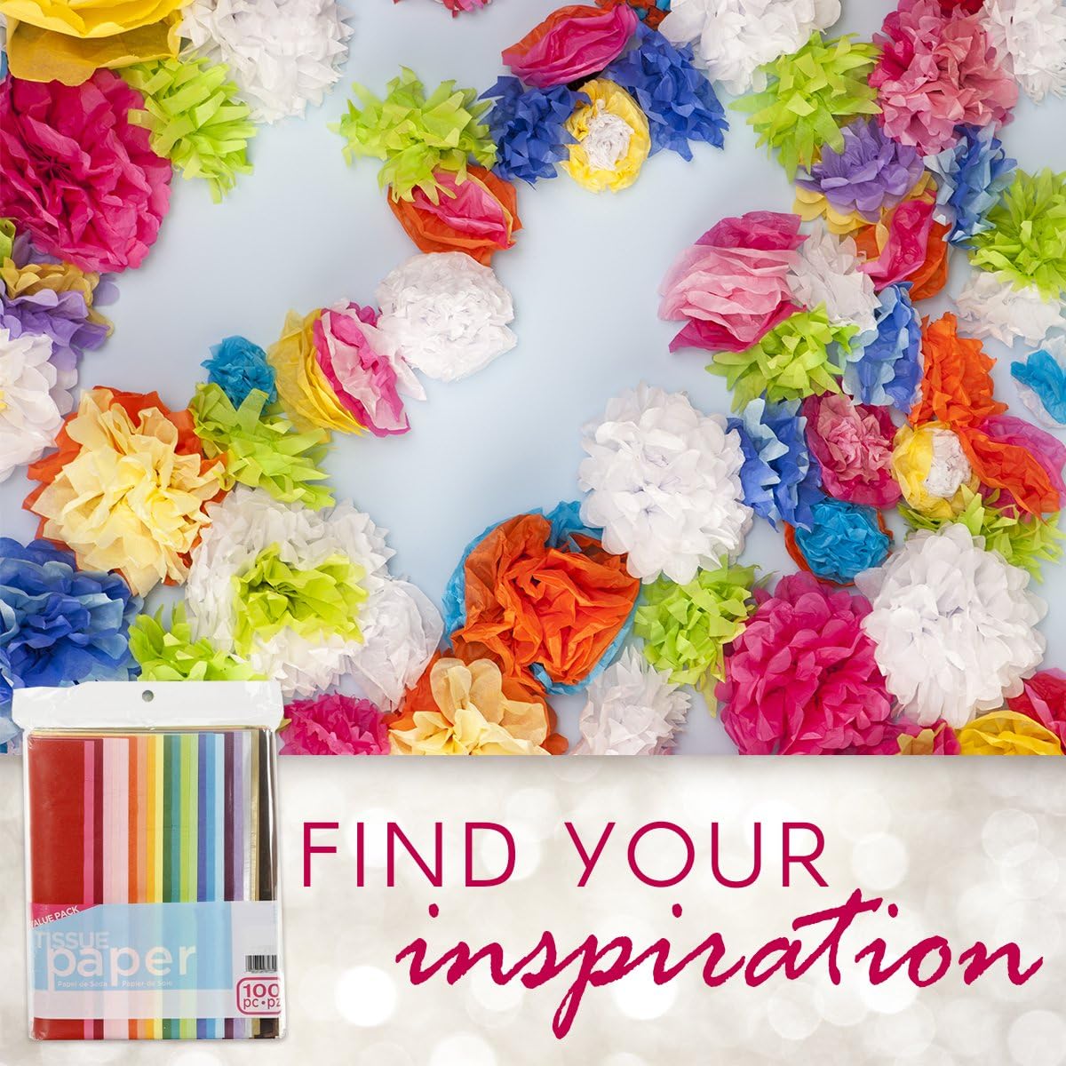 Darice 100-Piece Premium Quality Tissue Gift Wrapping Paper Crafts, Packing and More, 20 x 26 inches (100 Sheets), Assorted Colors: Arts, Crafts & Sewing