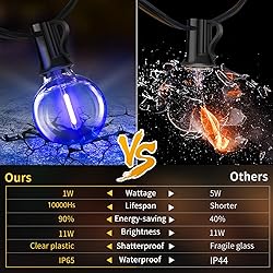XURISEN 98FT Outdoor String Lights Patio LED G40