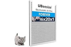 UBeesize 16x20x1 Reusable Electrostatic Air Filter HVAC AC Furnace Filter,MERV 8,Washable, Lasts a Lifetime,Permanent Air Filter,Breathe Fresher,Home And Office(Actual Size:15.5x19.75x0.82 Inch)