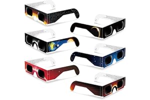 YDKOJGW 6 Pack Solar Eclipse Glasses Approved 2024,CE&ISO Certified Eclipse Glass for Solar Viewing,Optical Quality Safe Shades for Direct Sun Viewing