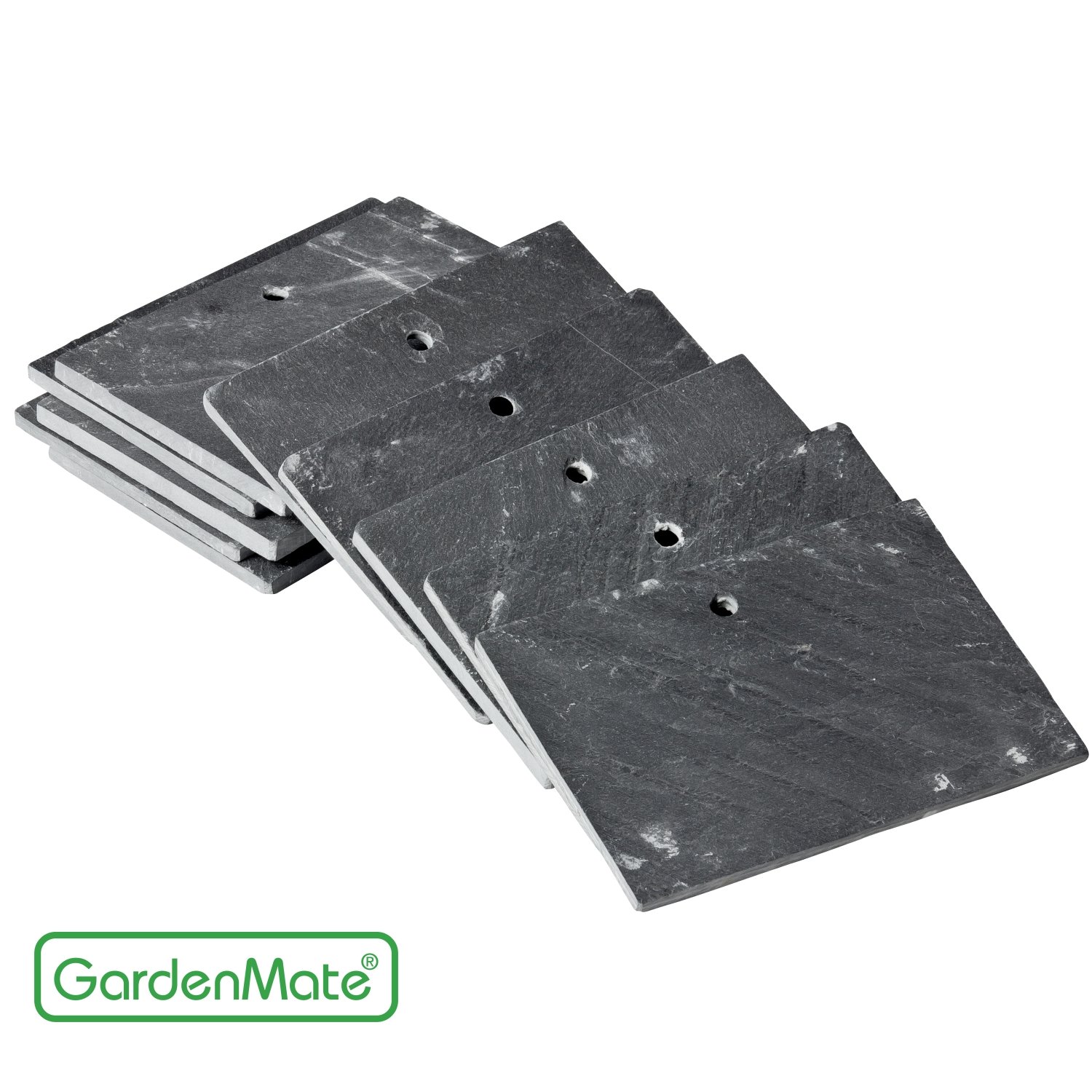 GardenMate Set of 10 Slate Modern Style Plant Labels 10x7 centimetres