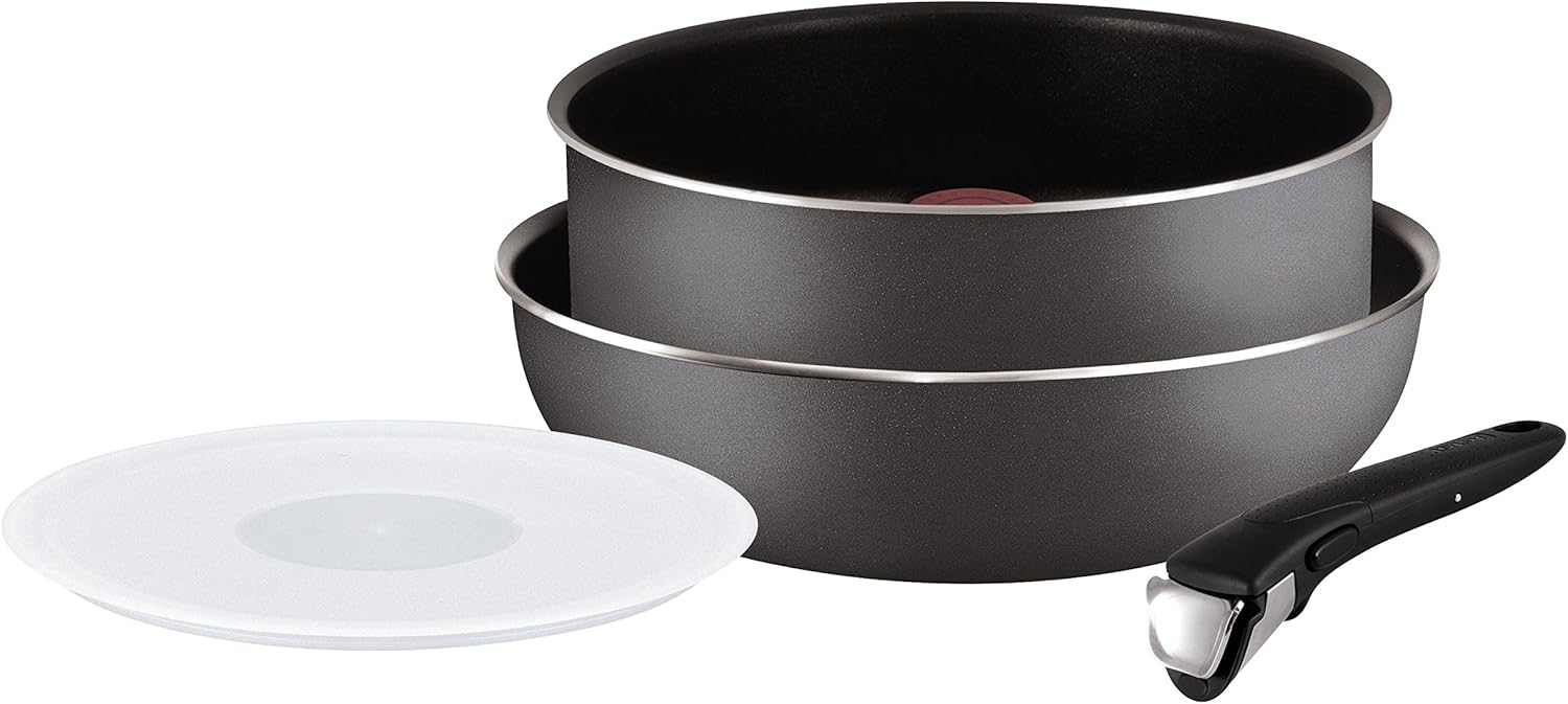 Tefal Ingenio Wok and Frying Pan Set l2049202 Essential Charcoal 4