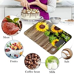 Autumn Sunflowers Wooden Food Scale Waterproof