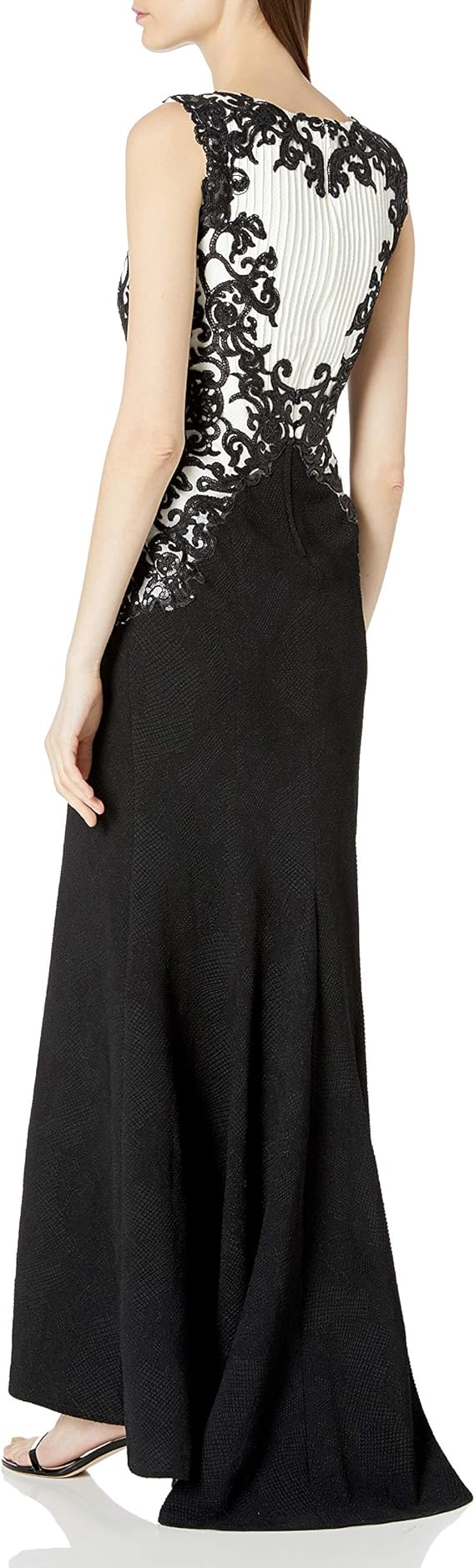 tadashi shoji black and white gown