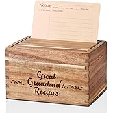 InnoBeta Great Grandma Gifts Recipe Box, Recipe Card Holder Box with 50 4x6 inch Recipe Cards, 10 Dividers, Recipe Organizer for Christmas, Birthday, Mother's Day