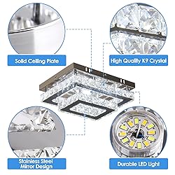 Finktonglan Crystal LED Ceiling Light Modern