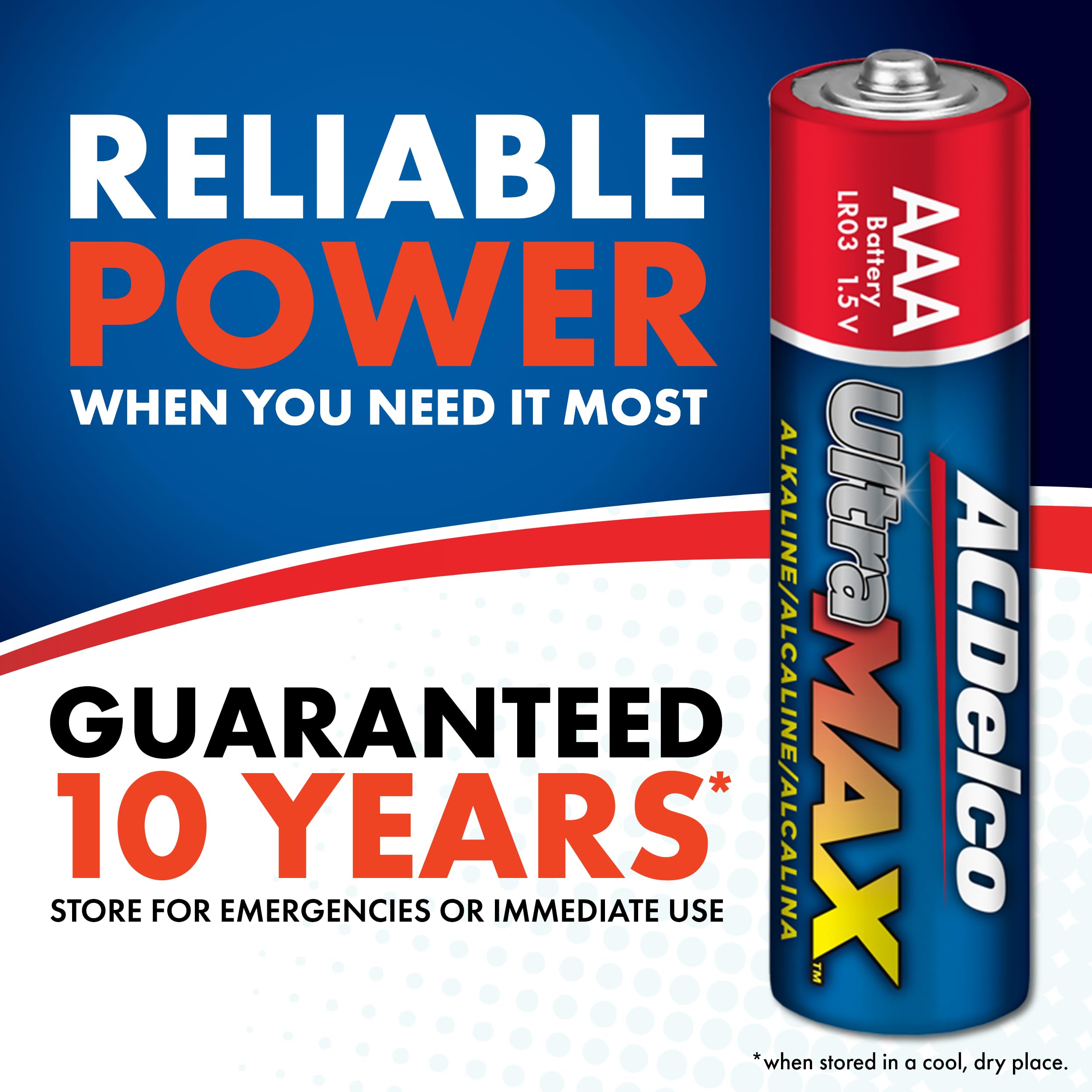Powermax ACDelco UltraMAX 10-Count Triple AAA Batteries, Alkaline Battery with Advanced Technology for Home and Office, 10-Year Shelf Life, Recloseable Packaging