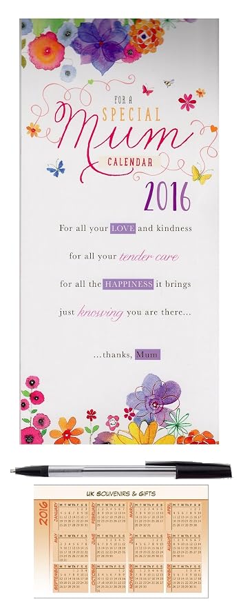 2016 Special Mum Hoch Slim Wall Kalender Mit Gratis Stift