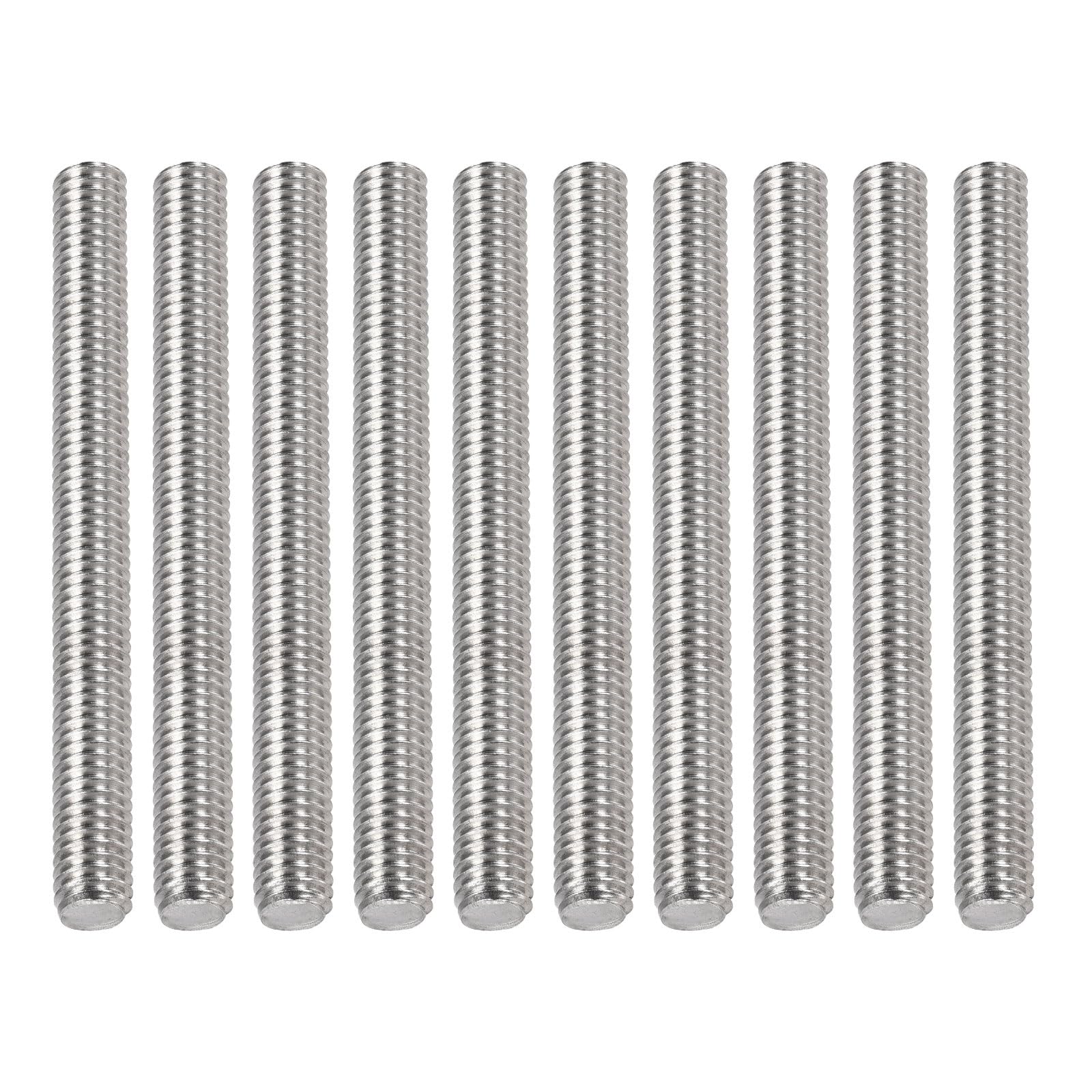 DTGN M6x1x60mm(DxPxL) Fully Threaded Rod - 15Pack - Good for Machinery - 304 Stainless Steel Right Hand Thread Rods Bar Studs - Silver