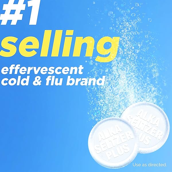 ALKA-SELTZER PLUS POWERFAST FIZZ, SEVERE COLD & FLU MEDICINE, STRAWBERRY HONEY EFFERVESCENT TABLETS, 20CT