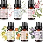 Essential Oil Set 6x10ML - 100% Pure Organic Plant Oil for Diffuser Massage Aromatherapy Spa Yoga Perfume Body - Cherry Blossom, Rose, Jasmine, Violet, Neroli, Ylang Ylang