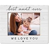 HUKINE Aunt Gifts Picture Frame 5x7, Best Aunt Auntie Ever Gifts for Birthday Christmas from Niece Nephew, Auntie Titi Gift Picture Photo Frames for Tabletop Desk Decor