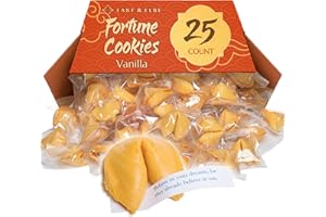 East and Else Fortune Cookies, Individually Wrapped, Vanilla Flavor, Premium Bulk Pack, Made in USA (25 Count)