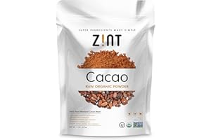 Zint Organic Cacao Powder (8 oz): Paleo-Certified, Organic, Non GMO, Anti Aging Antioxidant Superfood, Gluten Free Cocoa Cacao Beans, Pure Delicious Chocolate Essence