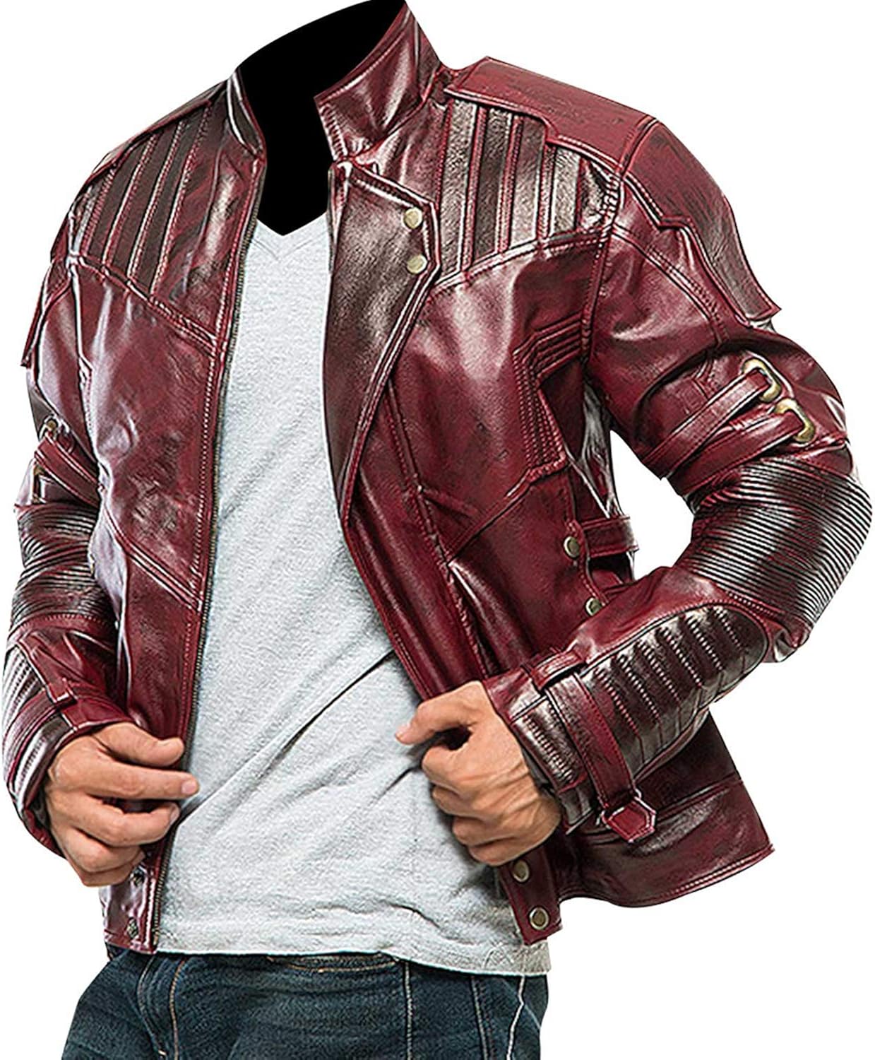 Haute Fashions Guardians Of The Galaxy Gog Star Lord Chris Pratt Movie Costume Leather Jacket Amazon Ca Clothing Accessories