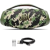 JBL Boombox 3 - Portable Bluetooth Speaker, IPX7 Waterproof, 24 Hours of Playtime (Squad) (JBLBOOMBOX3SQUADAM) + AUX Cable + USB-C Cable + Microfiber Cloth