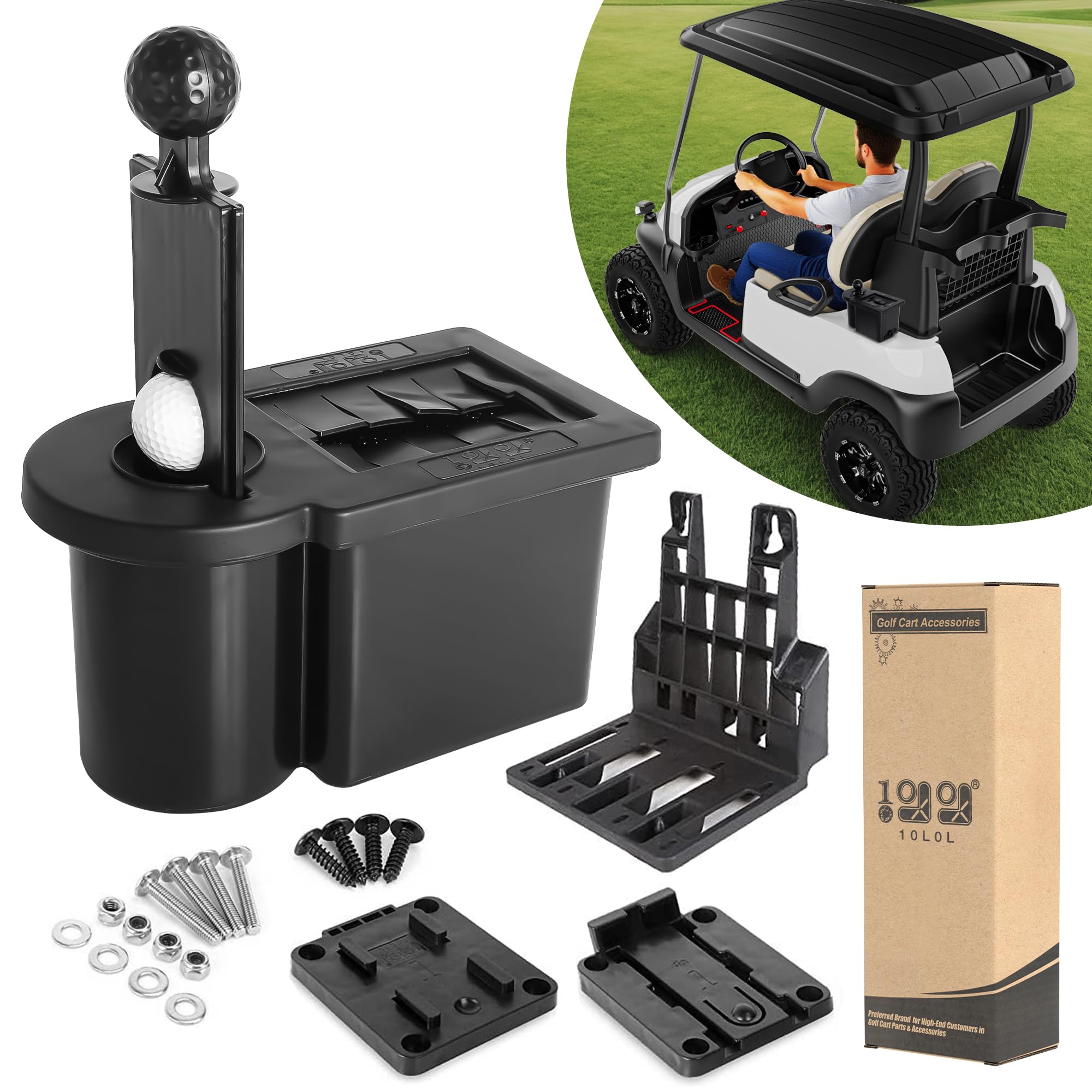 Photo 1 of 10L0L Universal Golf Ball Washer and Club Head Cleaner for EZGO Club Car Yamaha, Stay at the Top of Your Golf Game with the Convenient-Black