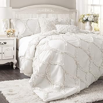 Amazon Com Lush Decor Avon Comforter Ruffled 3 Piece Bedding Set