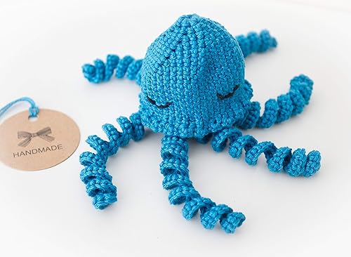 Nouveau Ne Doudou Pieuvre Pour Bebe Au Crochet Doudou Tout Coton Cadeau Naissance Doudou Meduse Produits Handmade Jouets Pour Bebe Et Tout Petits Centroarco Com