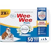 Four Paws Wee-Wee Odor Control with Febreze Freshness Pee Pads for Dogs &amp; Puppies, Leak-Proof Dog Housebreaking Potty Training Floor Protection, Spring Fresh Scent, 22" x 23", 50 Count