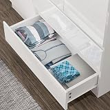 Blisswood High Gloss 3 Door Wardrobe with Storage & Hanging Rail - White view 5