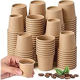 Acellegic 100 Pack 1oz Mini Coffee Cups Disposable Paper Cups Hot or Cold Beverage Cup Mouthwash Cup Drinking for Coffee Water Tea Juice Espresso for Home Office Party Picnic (Kraft)