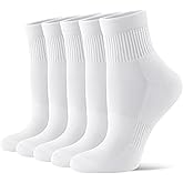 CS CELERSPORT 5 Pairs Mini Crew Ankle Socks Cushioned Running Casual Socks for Women and Men