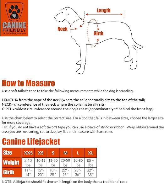 canine friendly life jacket
