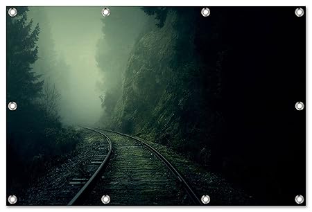 Incl Tracks On Pvc Tarpaulin Banner In The Forest Design Eyelets