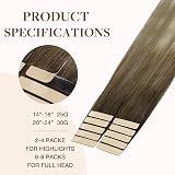 GOO GOO Tape In Hair Extensions 16inch 25g 10pcs 613 Blonde Ombre 9A view 5