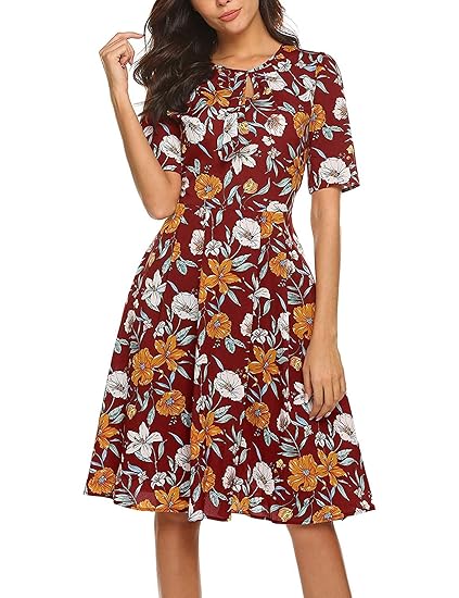 Buy Dgrt5yrt5y Italy Sling Dress Lady S Soft Short Sleeve Floral Printed Relevant And Flare Vacation Skirt Flower G Red At Amazon In