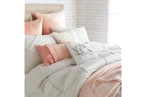 PERI HOME Chenille Lattice 100% Cotton Duvet Cover, Full/Queen, Grey